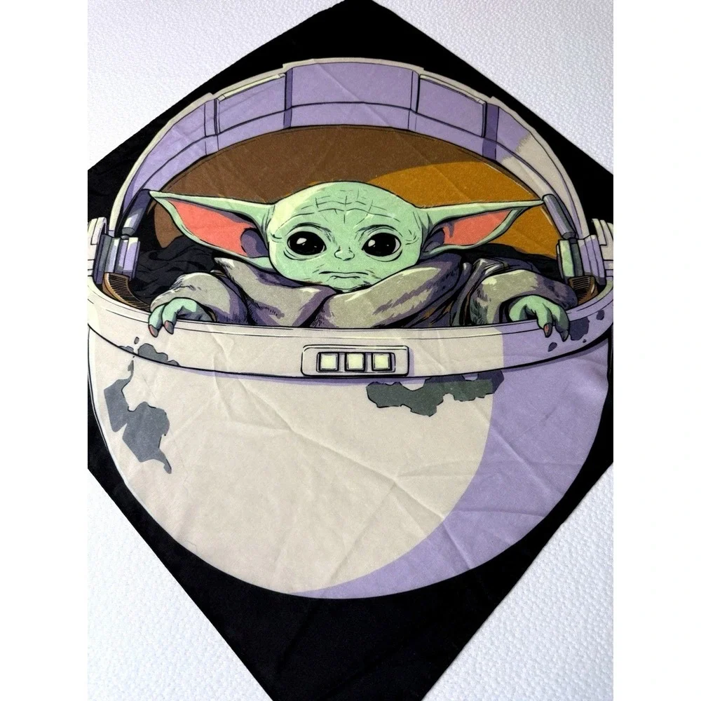 Star Wars Grogu‎ Baby Yoda Bandana Scarf 21.5x21.5 Mandalorian Black